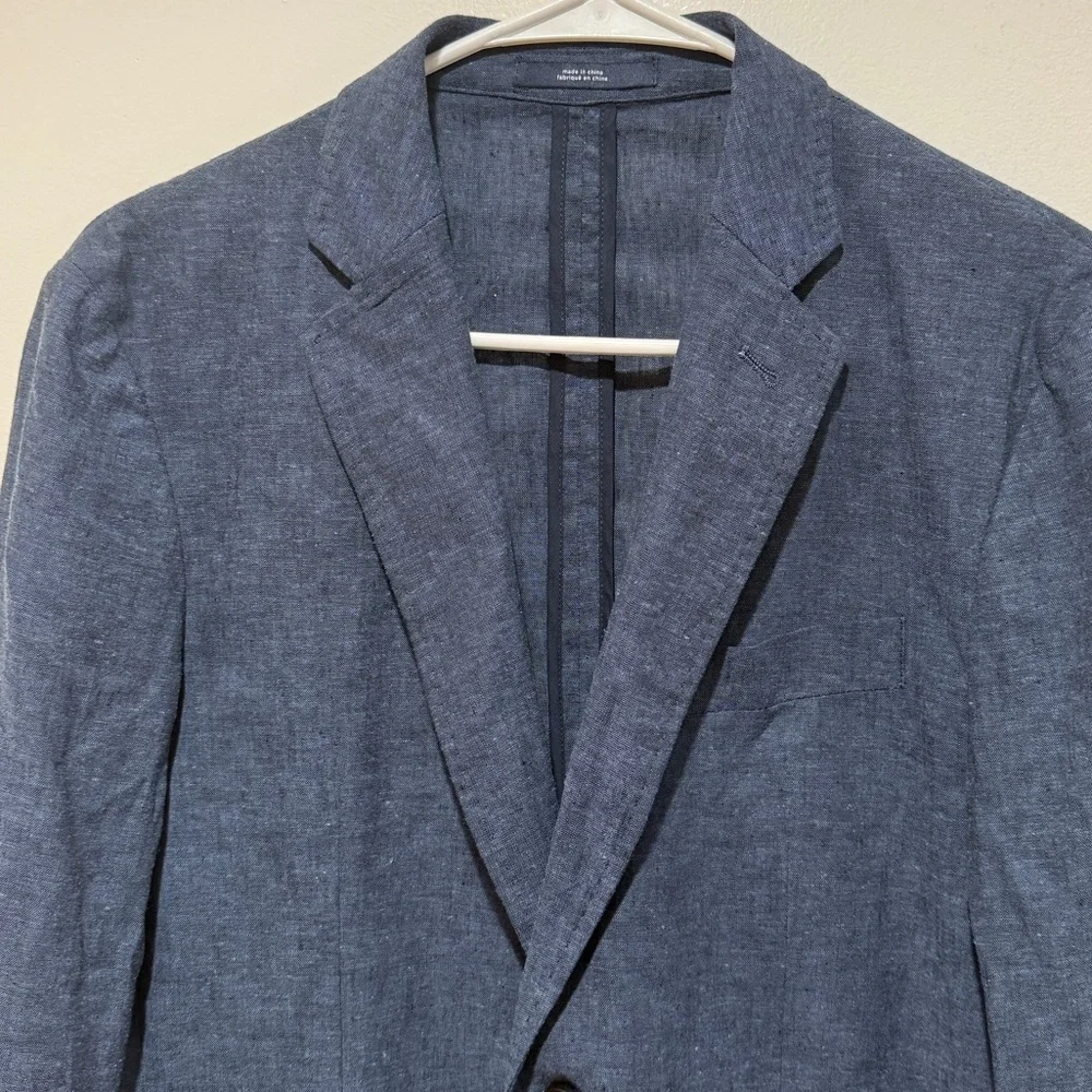 NWT 1901 Extra Trim Fit Linen Cotton Sports Coat Blazer Small S ‎ Navy Preppy
